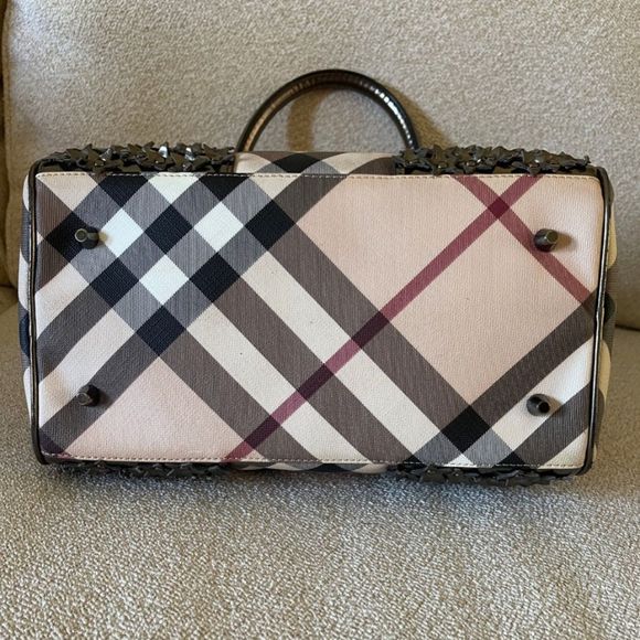 Burberry Supernova Check Studded Stars Small Chester Bowling Bag - Picture 5 of 10
